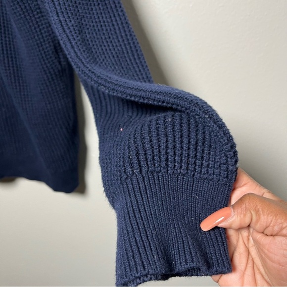 J.Crew Mercantile Men's Waffle Knit Crewneck Sweater‎ XL Navy Blue Pullover - Picture 3 of 9